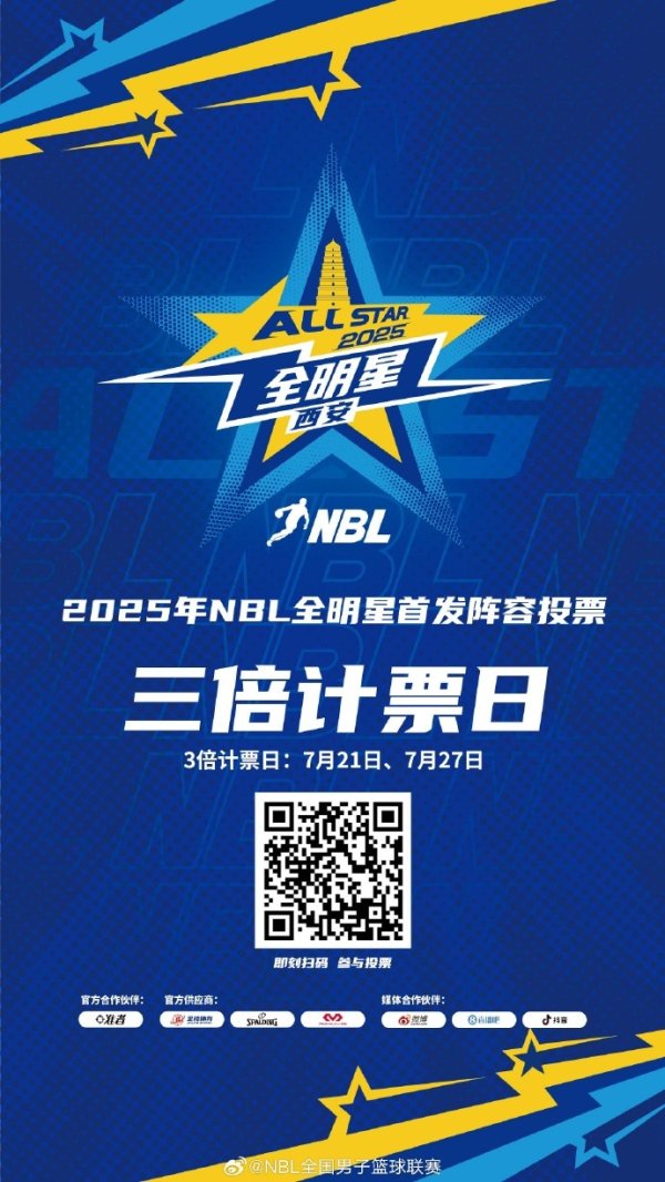 ⭐2025年NBL明星赛杆位球员 员投票 第二个三倍计票日来袭!