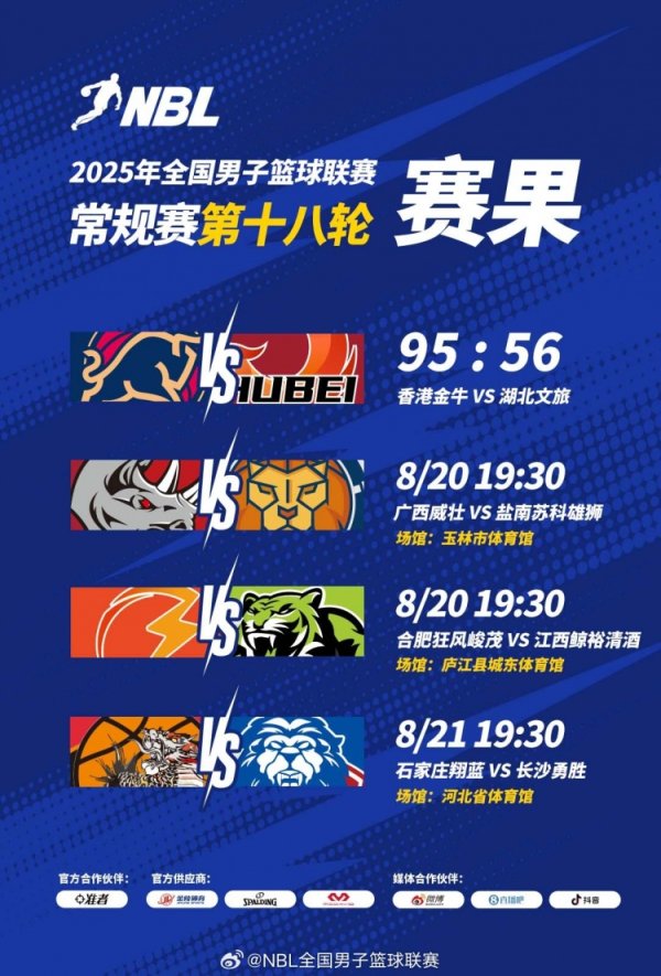 🏀NBL战报-香港金牛大胜湖北文旅 吴委峻16分 卡尔顿15分8板