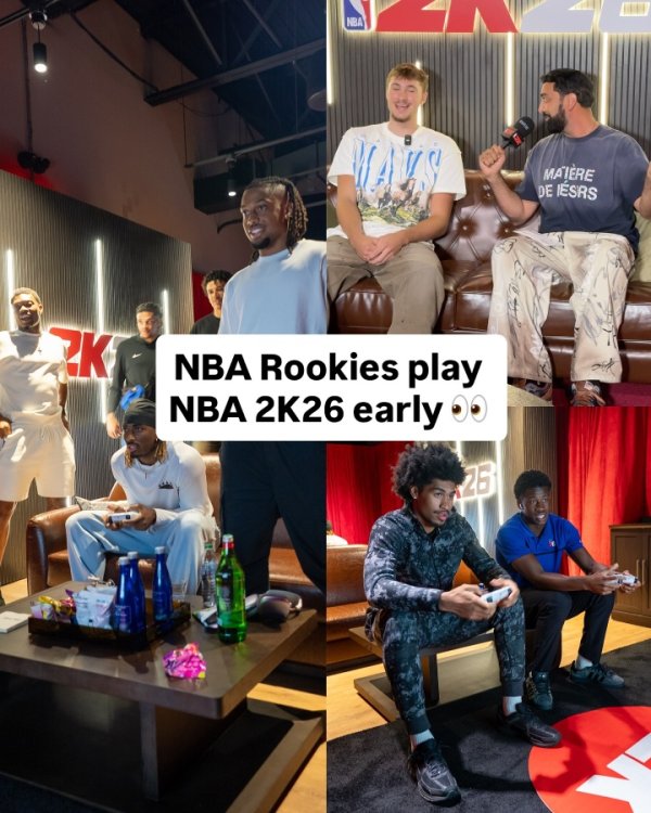 排面！2K主管罗尼邀请众多新秀抢先试玩2K26 杨瀚森单独与其合照